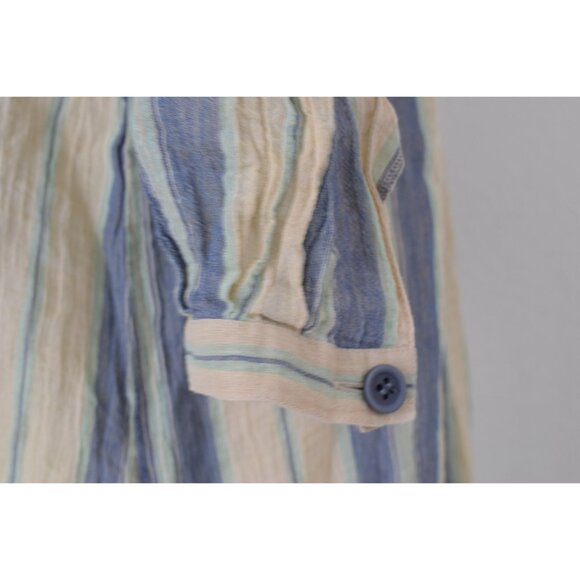 Hemp Tunic Striped Crinkle Blouse - Picture 7 of 10